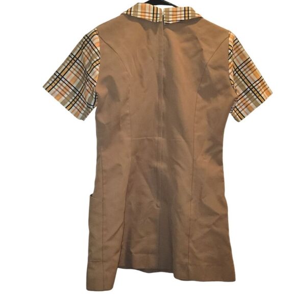 Rare Vintage 80s Plaid Diner Fast Food Button Down Uniform Top Angelica - Picture 2 of 7